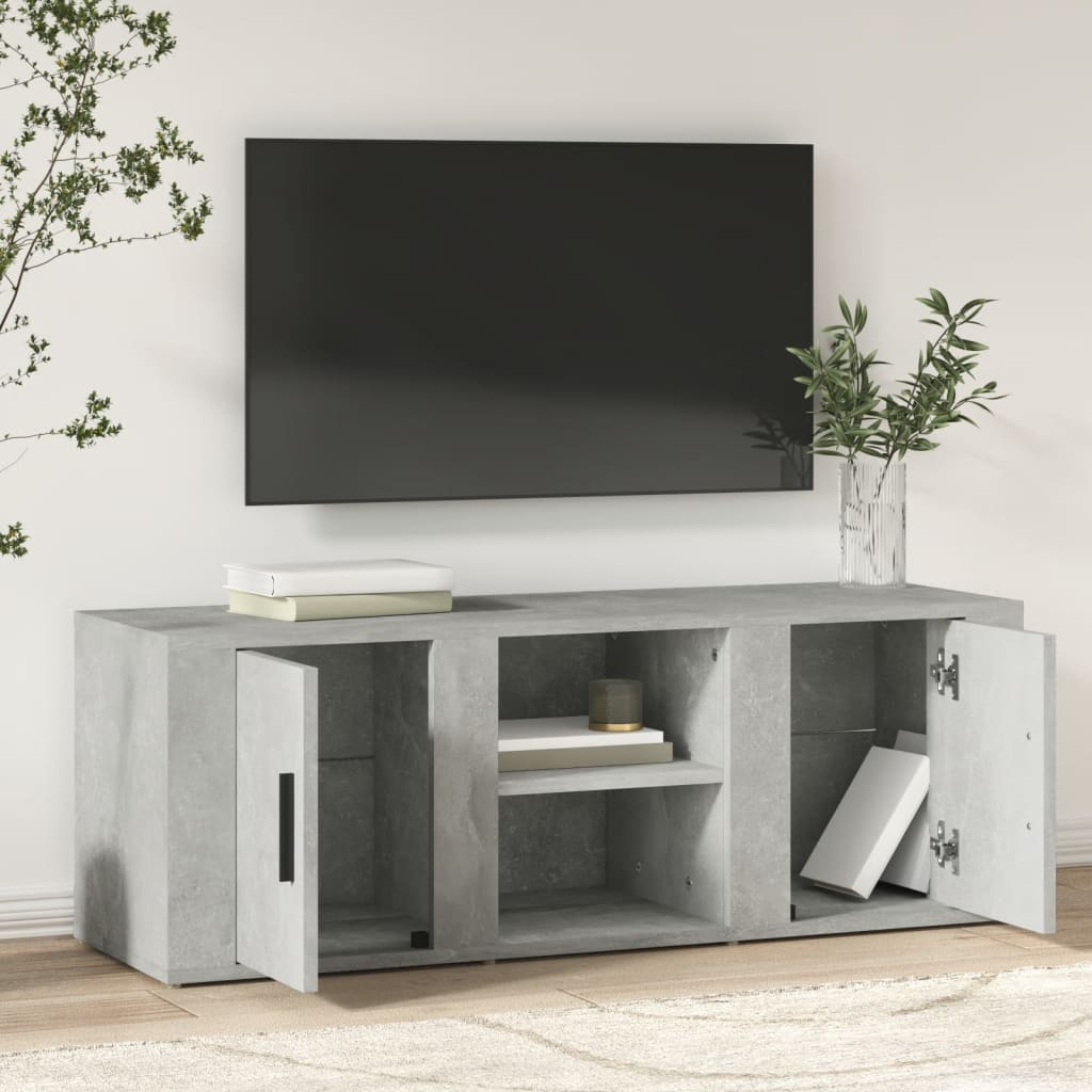 Comodă TV, gri beton, 100x31,5x35 cm, lemn prelucrat GartenMobel Dekor
