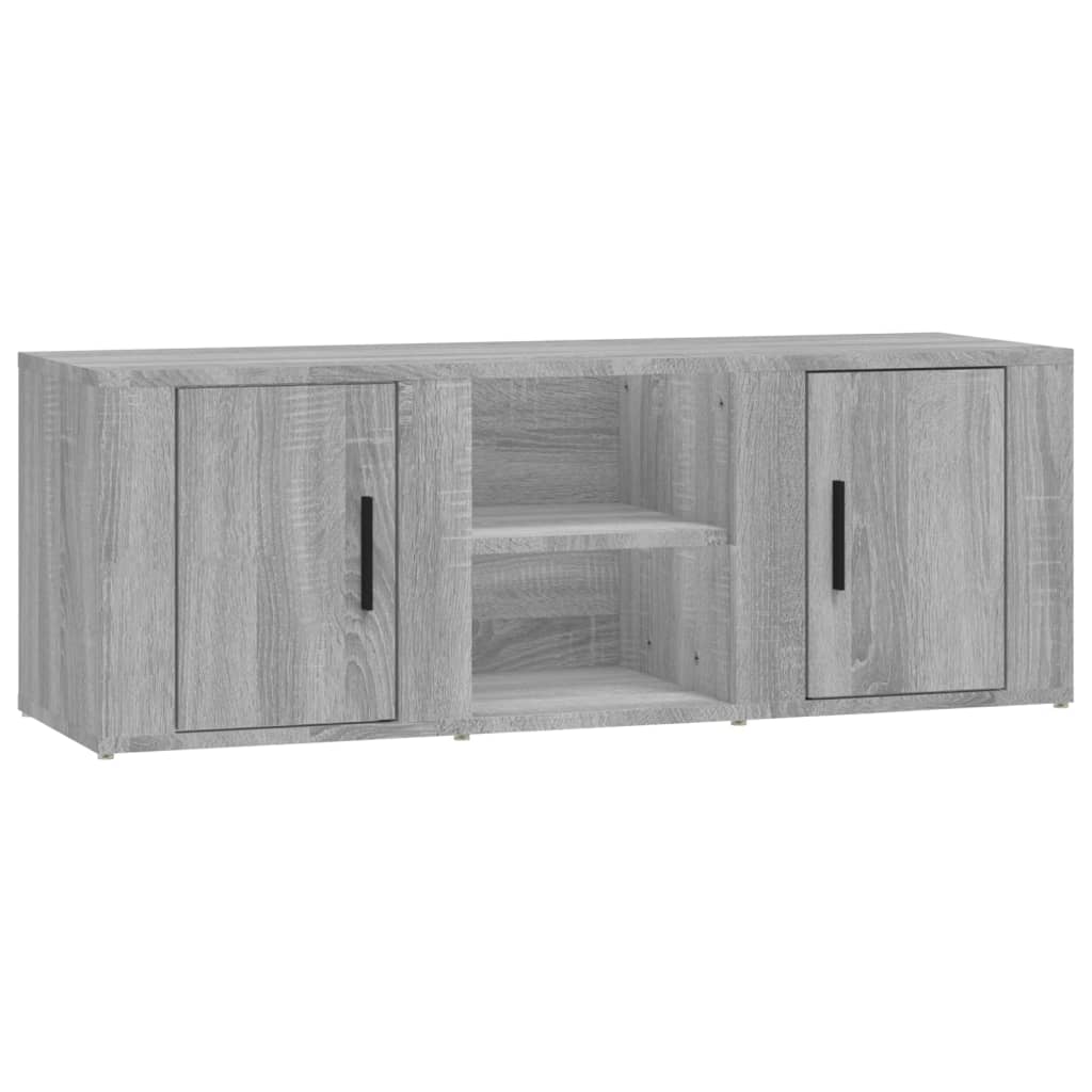 Comodă TV, gri sonoma, 100x31,5x35 cm, lemn prelucrat GartenMobel Dekor