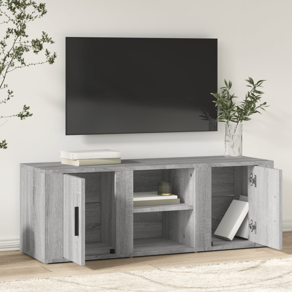 Comodă TV, gri sonoma, 100x31,5x35 cm, lemn prelucrat GartenMobel Dekor