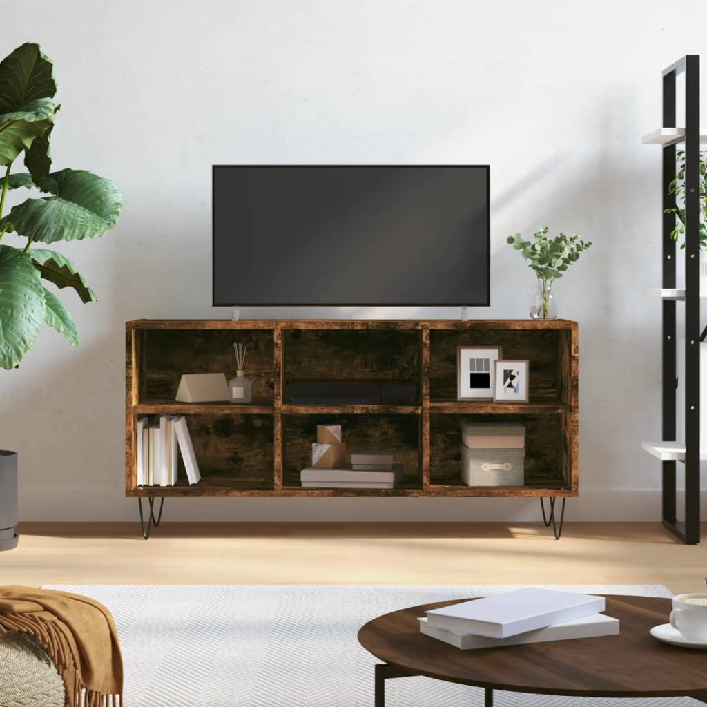 Comodă TV, stejar fumuriu, 103,5x30x50 cm, lemn compozit GartenMobel Dekor