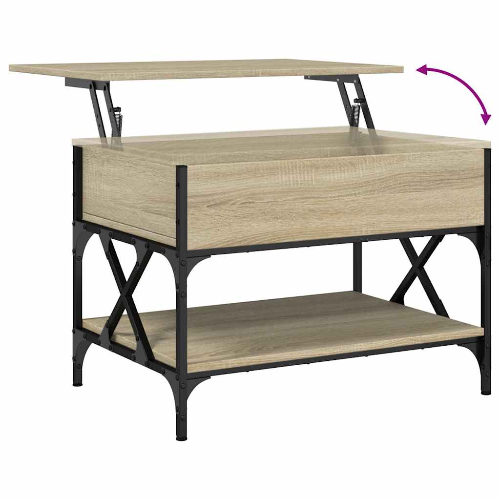 Măsuță de cafea, 70x50x50 cm, lemn prelucrat și metal GartenMobel Dekor