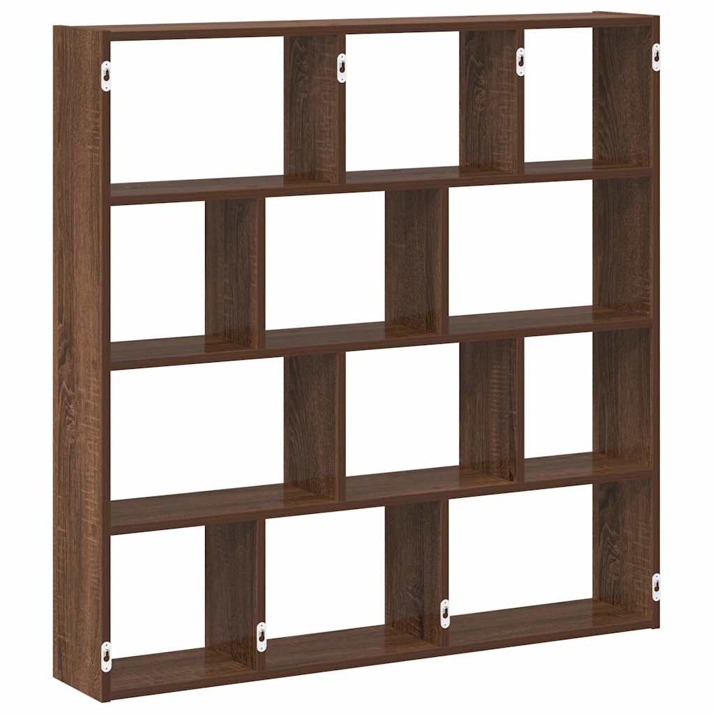 Raft cubic perete 12 compartimente stejar maro lemn prelucrat GartenMobel Dekor