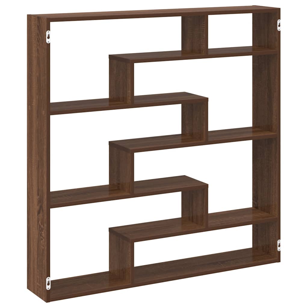 Raft cubic perete 7 compartimente stejar maro lemn prelucrat GartenMobel Dekor