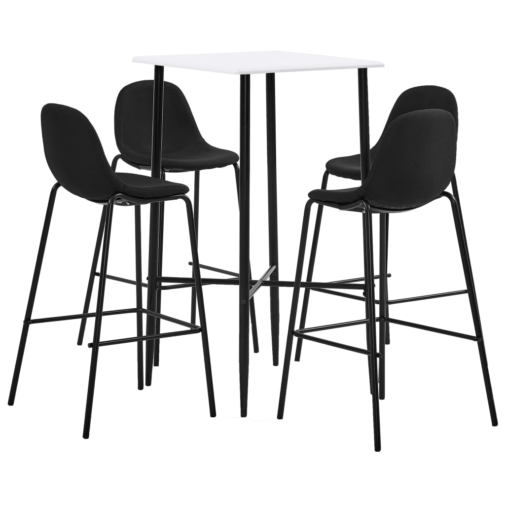 Set mobilier de bar, 5 piese, negru, material textil GartenMobel Dekor