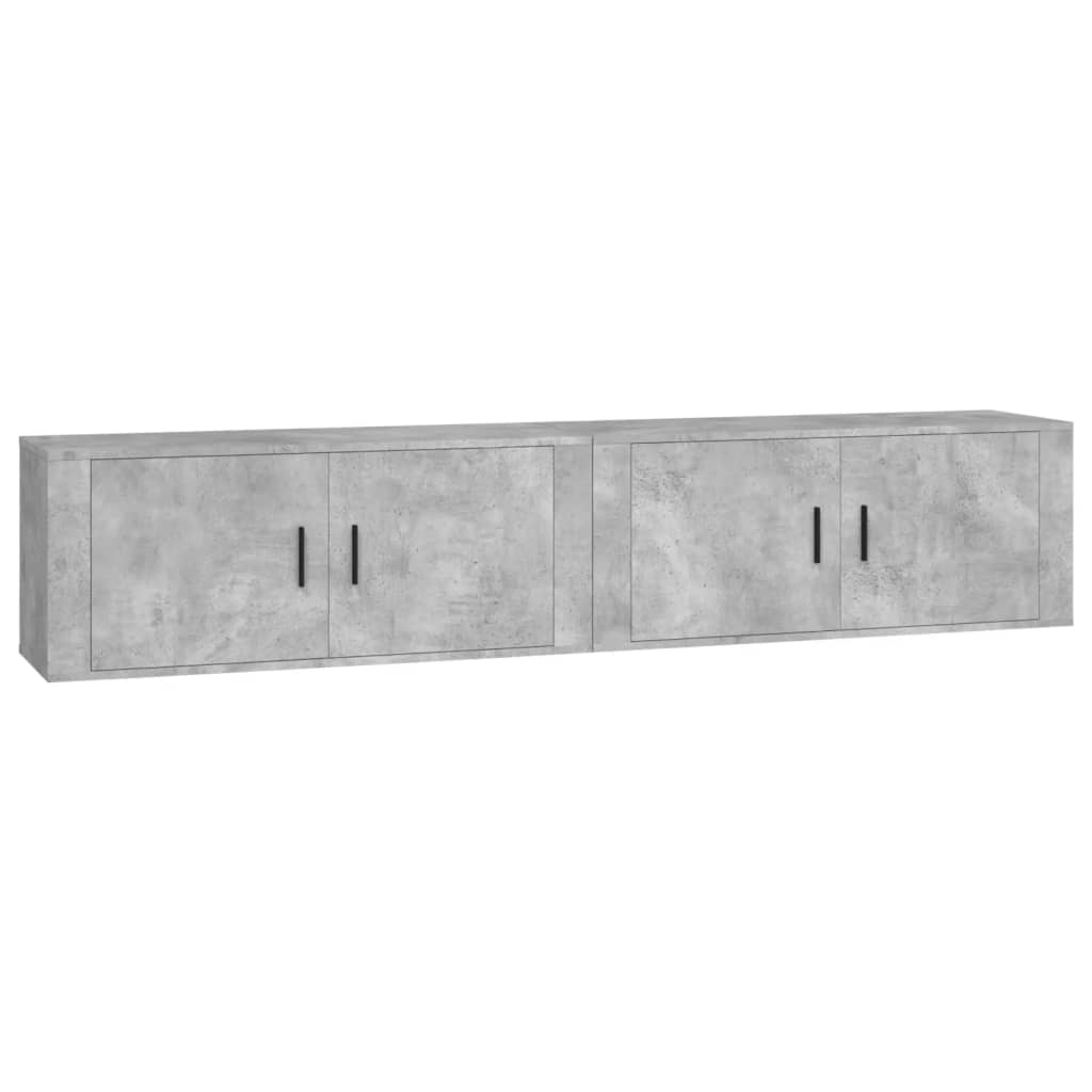 Dulapuri TV montate pe perete, 2 buc., gri beton, 100x34,5x40cm GartenMobel Dekor