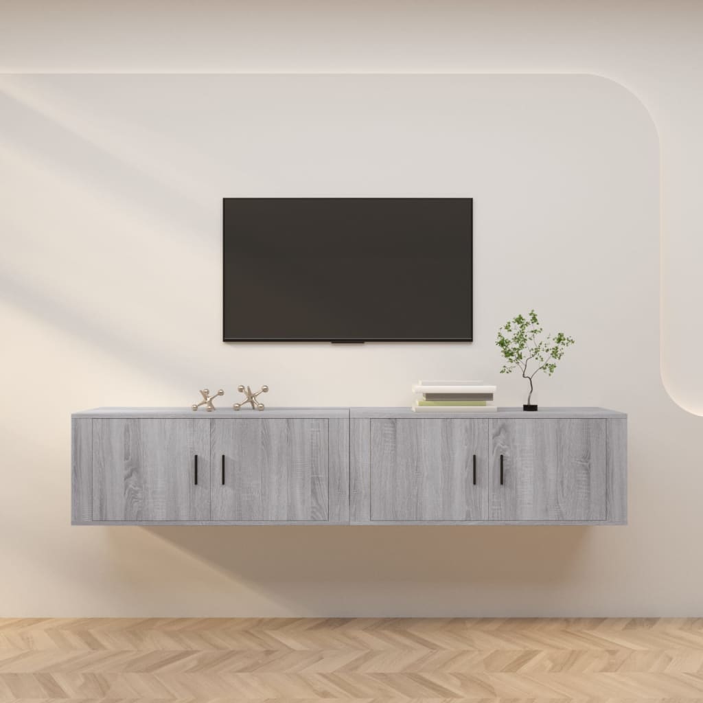 Dulapuri TV montate pe perete 2 buc. gri sonoma, 100x34,5x40 cm GartenMobel Dekor