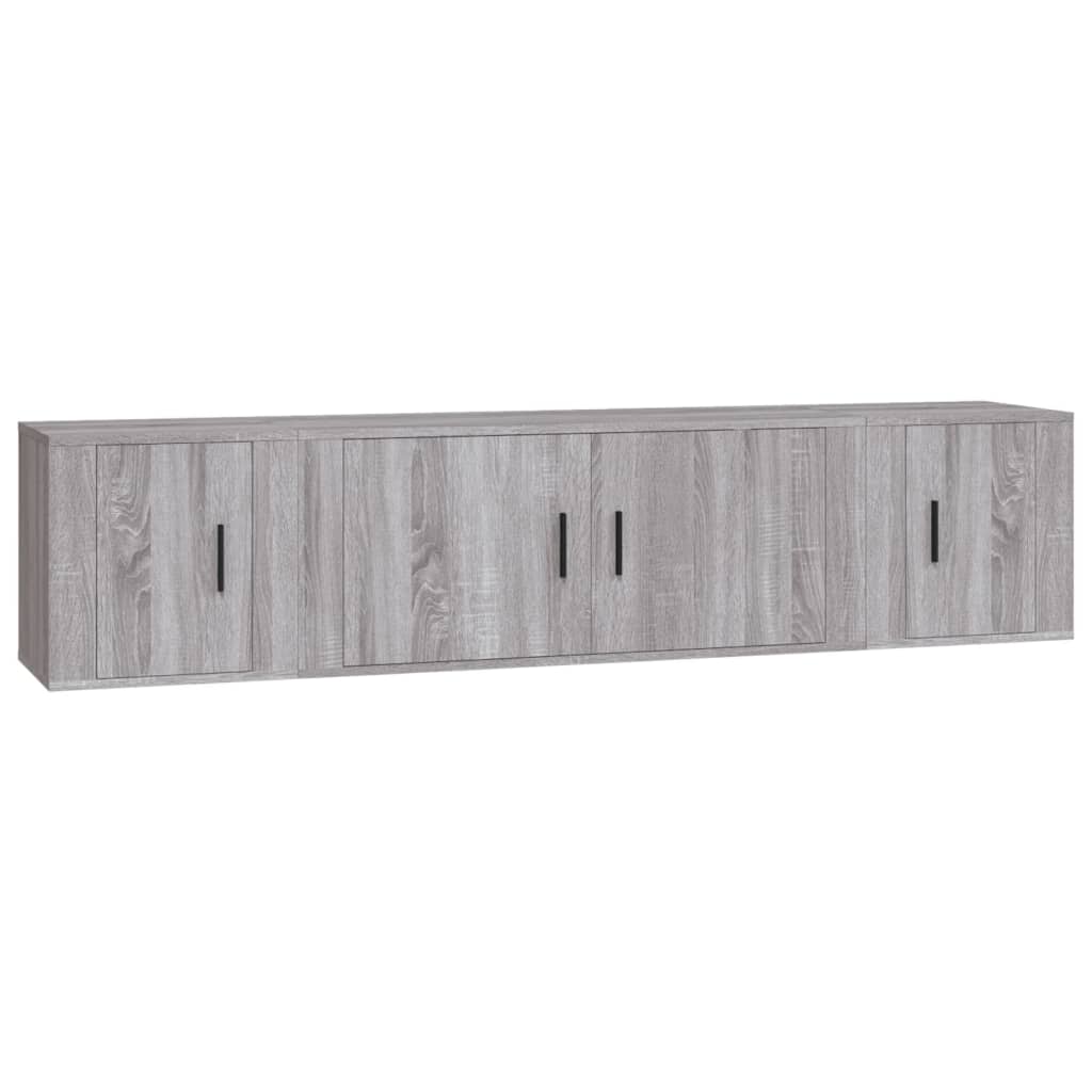Set dulap TV, 3 piese, gri sonoma, lemn prelucrat GartenMobel Dekor