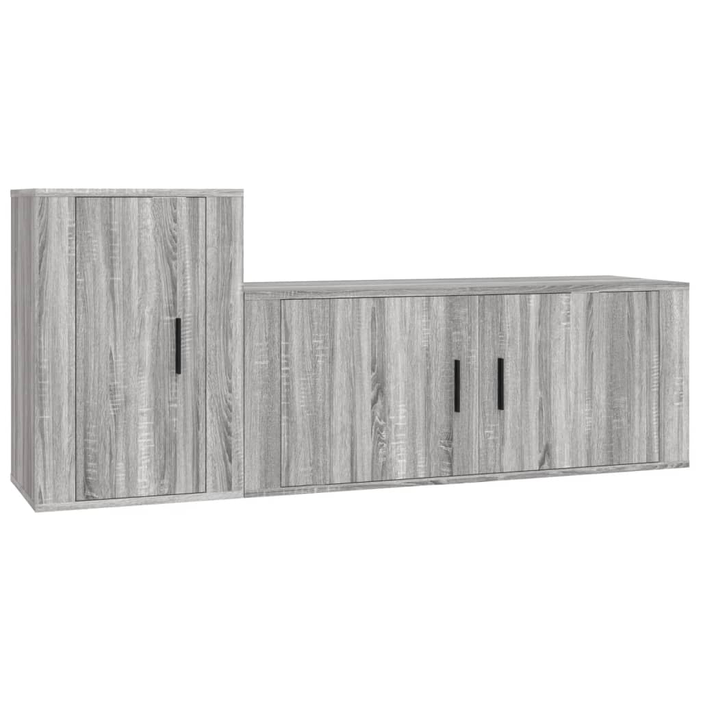 Set dulapuri TV, 2 piese, gri sonoma, lemn prelucrat GartenMobel Dekor