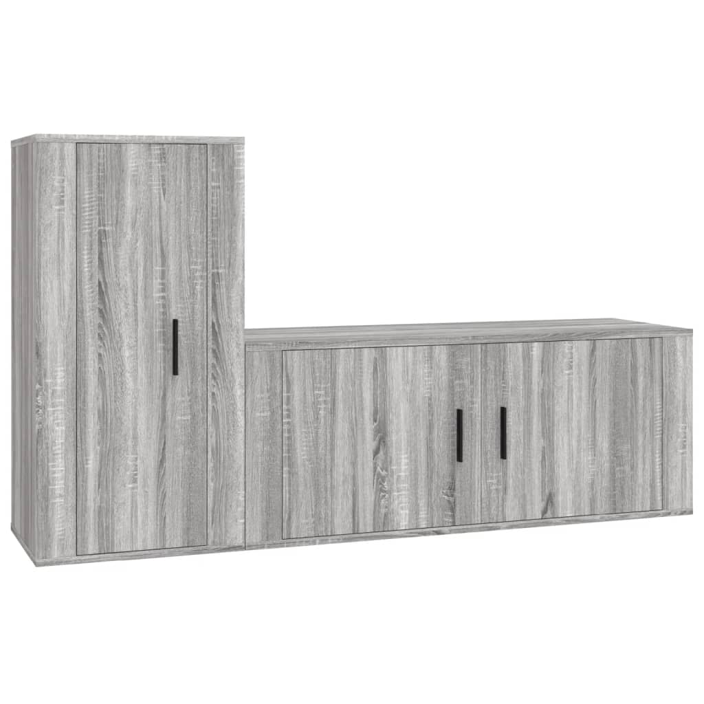 Set dulapuri TV, 2 piese, gri sonoma, lemn prelucrat GartenMobel Dekor