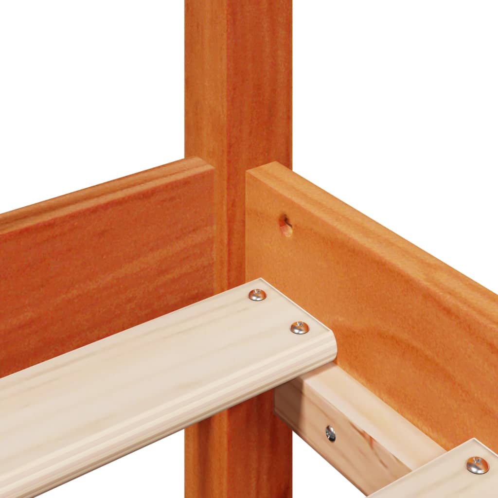 Cadru de pat fără saltea, maro ceruit 150x200 cm lemn masiv pin GartenMobel Dekor