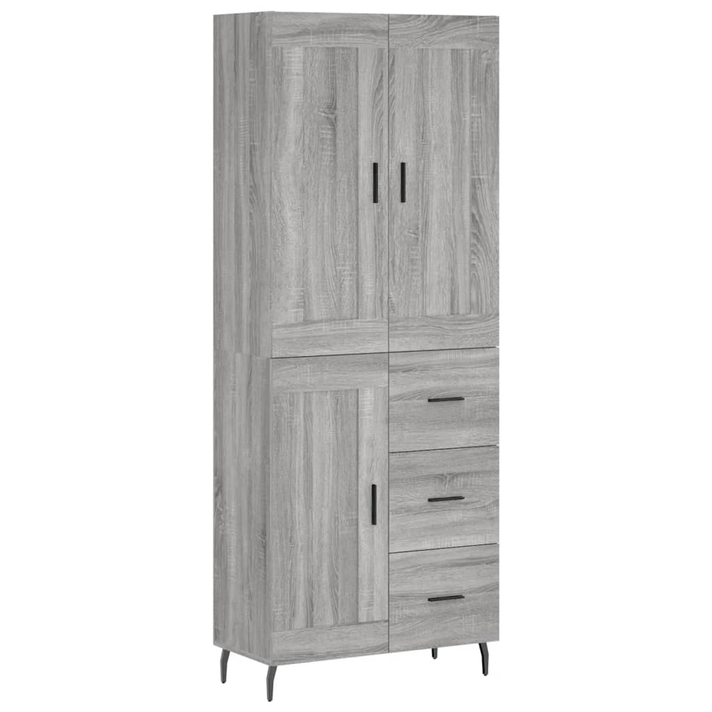 Dulap înalt, gri sonoma, 69,5x34x180 cm, lemn compozit GartenMobel Dekor