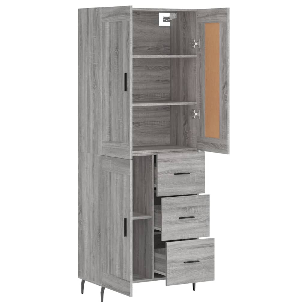 Dulap înalt, gri sonoma, 69,5x34x180 cm, lemn compozit GartenMobel Dekor