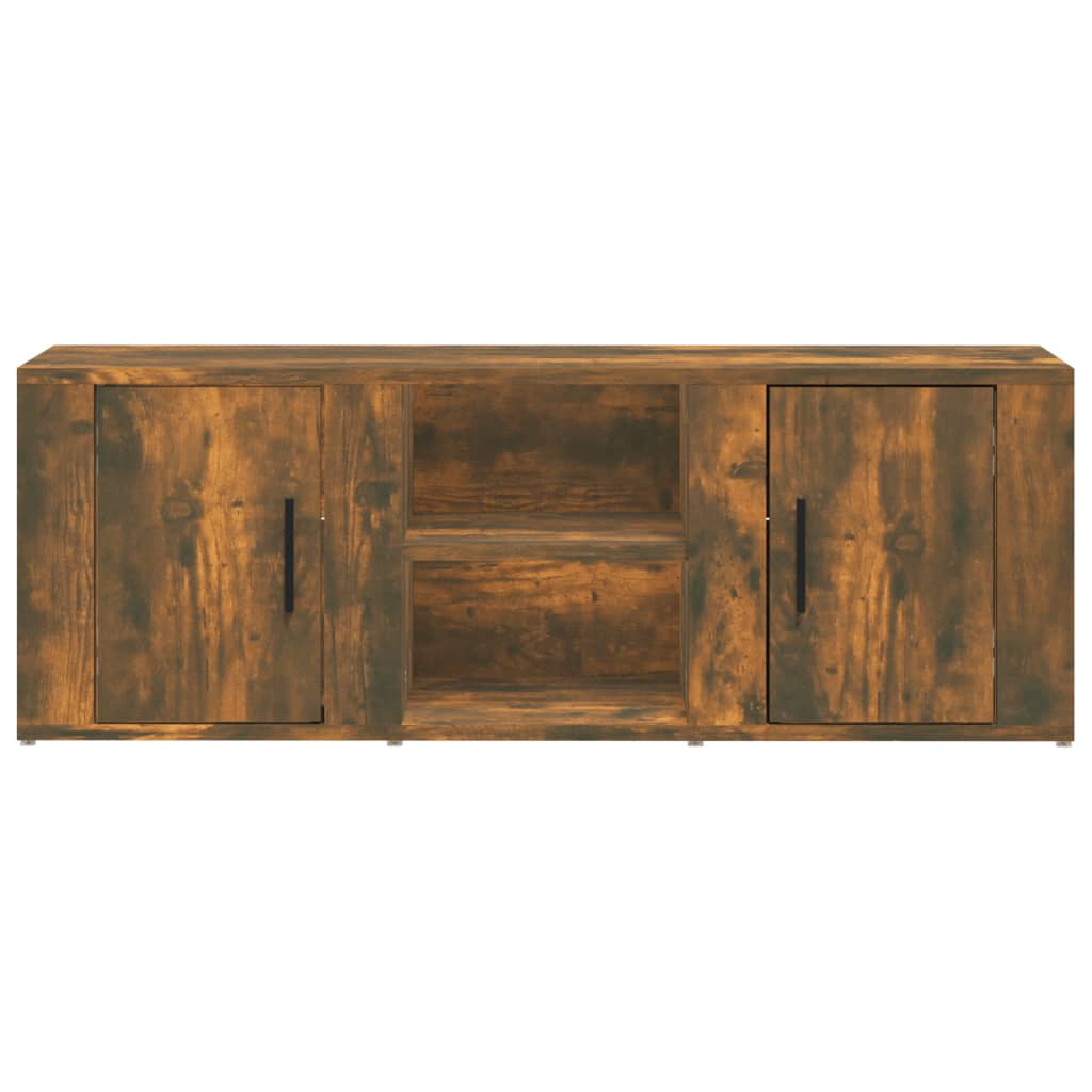 Comodă TV, stejar fumuriu, 100x31,5x35 cm, lemn prelucrat GartenMobel Dekor