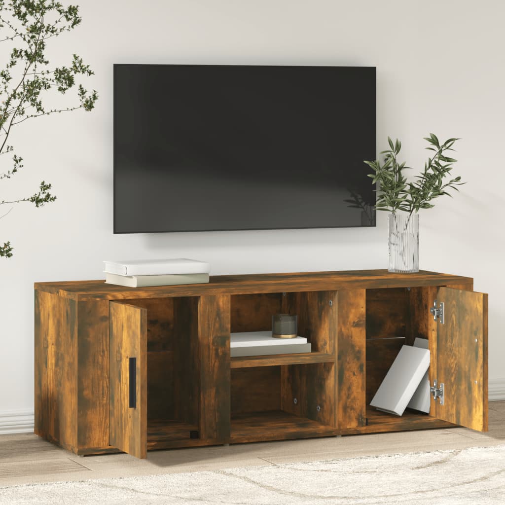 Comodă TV, stejar fumuriu, 100x31,5x35 cm, lemn prelucrat GartenMobel Dekor