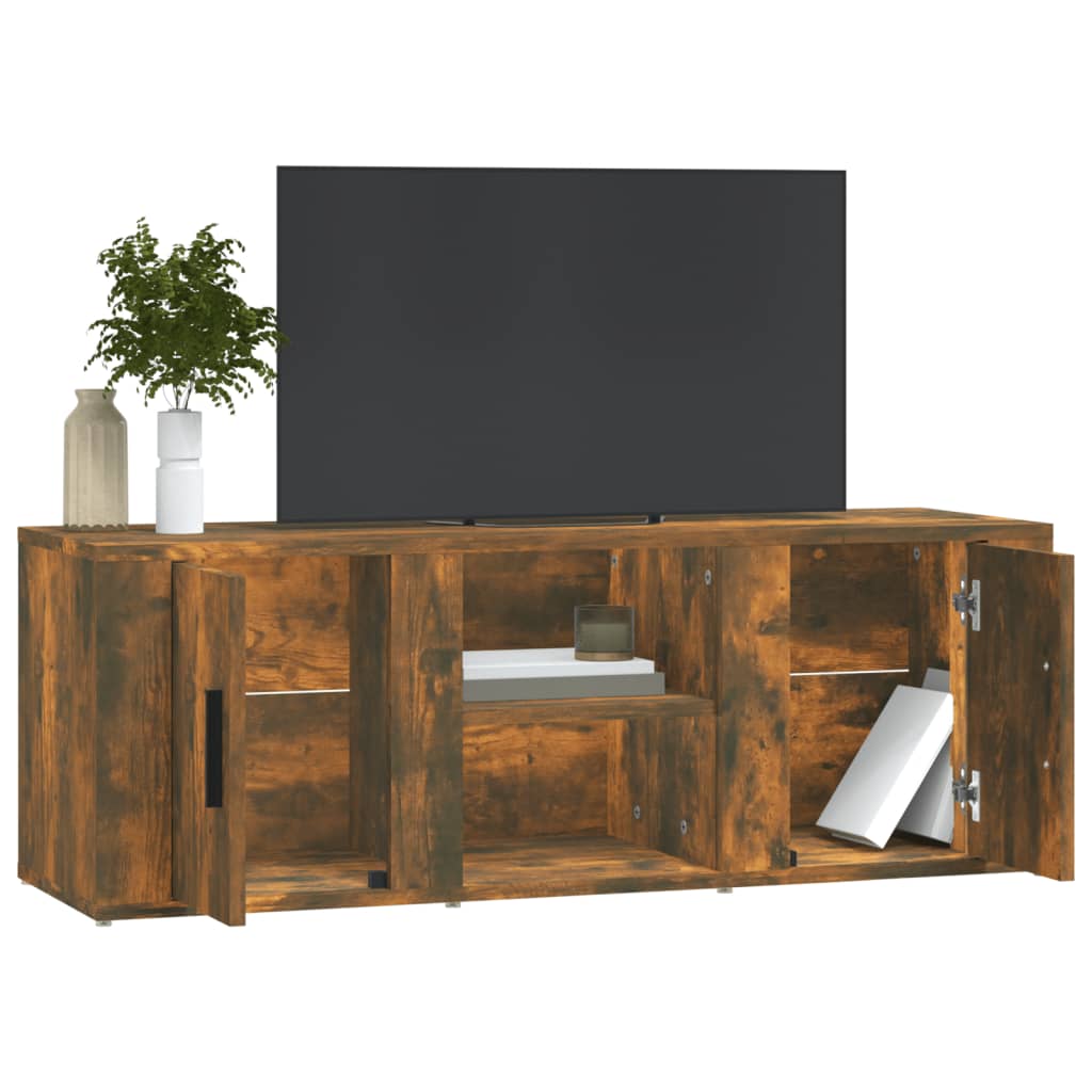 Comodă TV, stejar fumuriu, 100x31,5x35 cm, lemn prelucrat GartenMobel Dekor