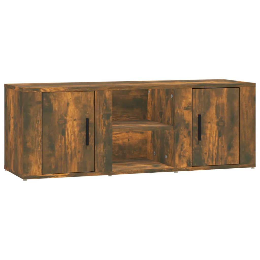 Comodă TV, stejar fumuriu, 100x31,5x35 cm, lemn prelucrat GartenMobel Dekor