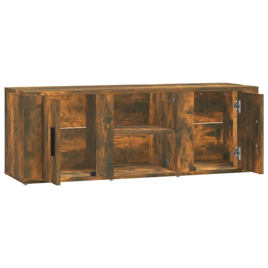 Comodă TV, stejar fumuriu, 100x31,5x35 cm, lemn prelucrat GartenMobel Dekor