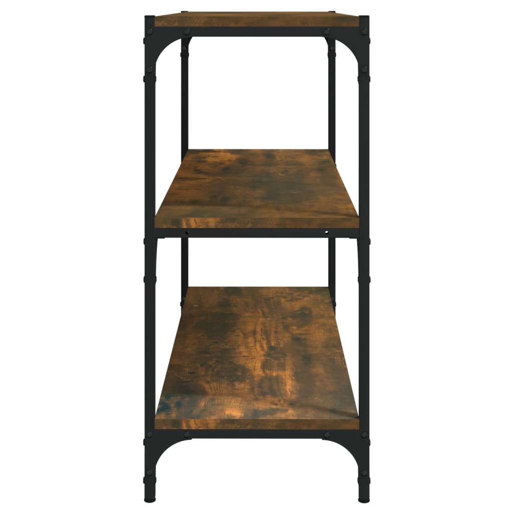 Raft cărți stejar fumuriu 80x33x70,5 cm, lemn prelucrat și oțel GartenMobel Dekor