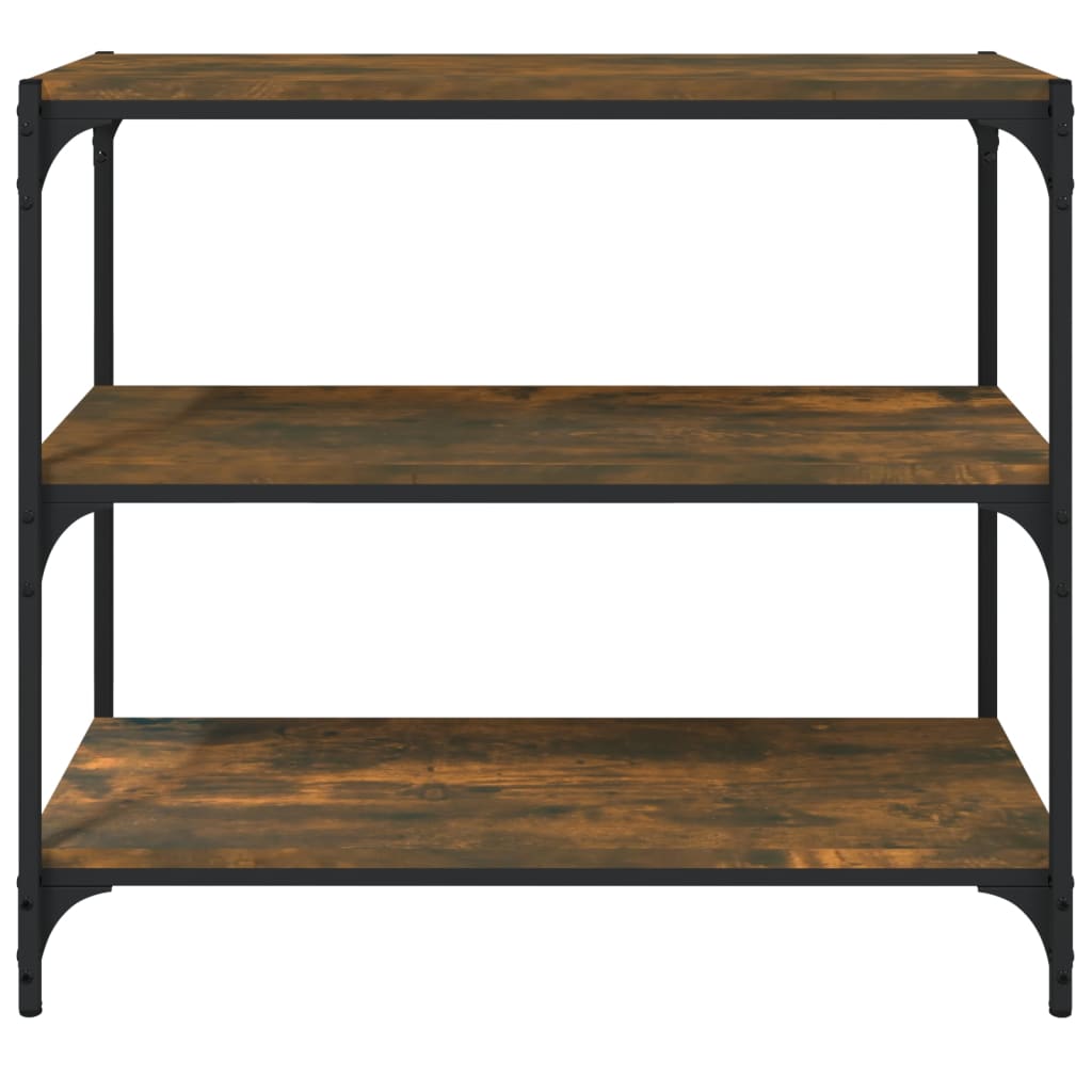 Raft cărți stejar fumuriu 80x33x70,5 cm, lemn prelucrat și oțel GartenMobel Dekor