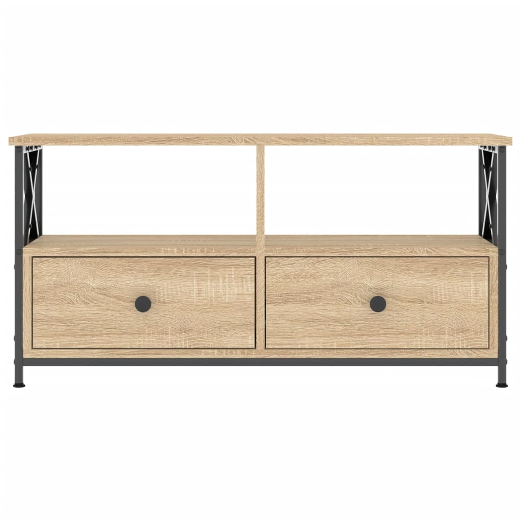 Comodă TV, stejar sonoma, 90x33x45 cm, lemn prelucrat & fier GartenMobel Dekor