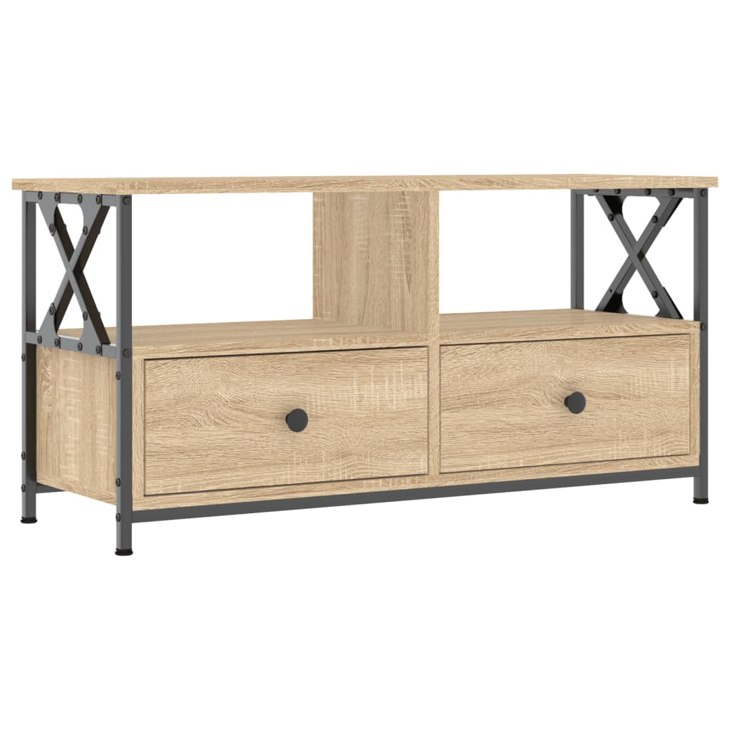 Comodă TV, stejar sonoma, 90x33x45 cm, lemn prelucrat & fier GartenMobel Dekor