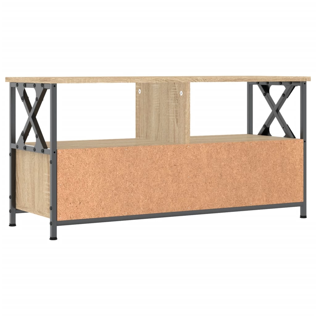 Comodă TV, stejar sonoma, 90x33x45 cm, lemn prelucrat & fier GartenMobel Dekor