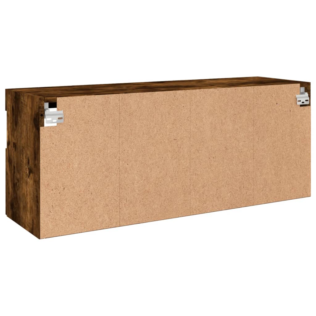 Comodă TV de perete cu lumini LED, stejar fumuriu, 100x30x40 cm GartenMobel Dekor