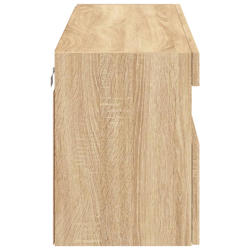Comodă TV de perete cu lumini LED, stejar sonoma, 100x30x40 cm GartenMobel Dekor