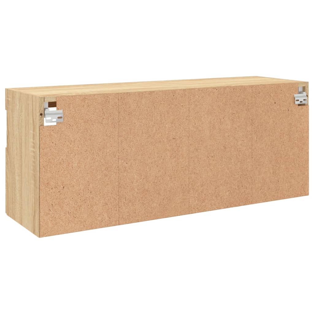 Comodă TV de perete cu lumini LED, stejar sonoma, 100x30x40 cm GartenMobel Dekor