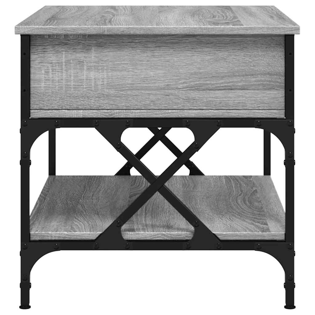 Măsuță de cafea sonoma gri 70x50x50 cm lemn prelucrat și metal GartenMobel Dekor