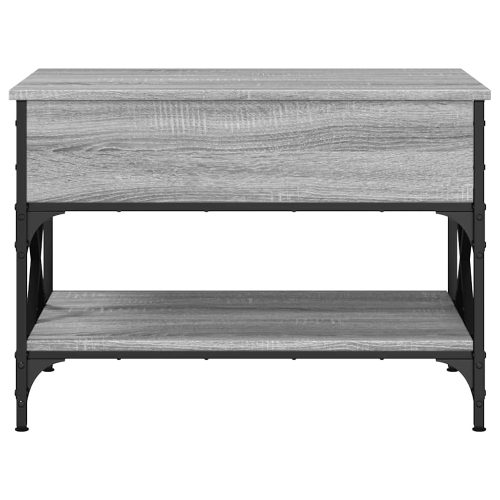 Măsuță de cafea sonoma gri 70x50x50 cm lemn prelucrat și metal GartenMobel Dekor