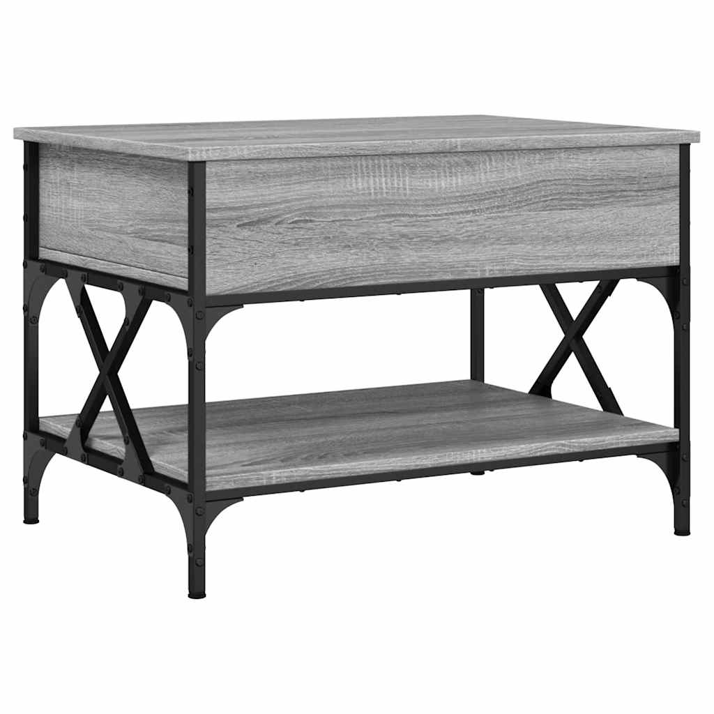 Măsuță de cafea sonoma gri 70x50x50 cm lemn prelucrat și metal GartenMobel Dekor