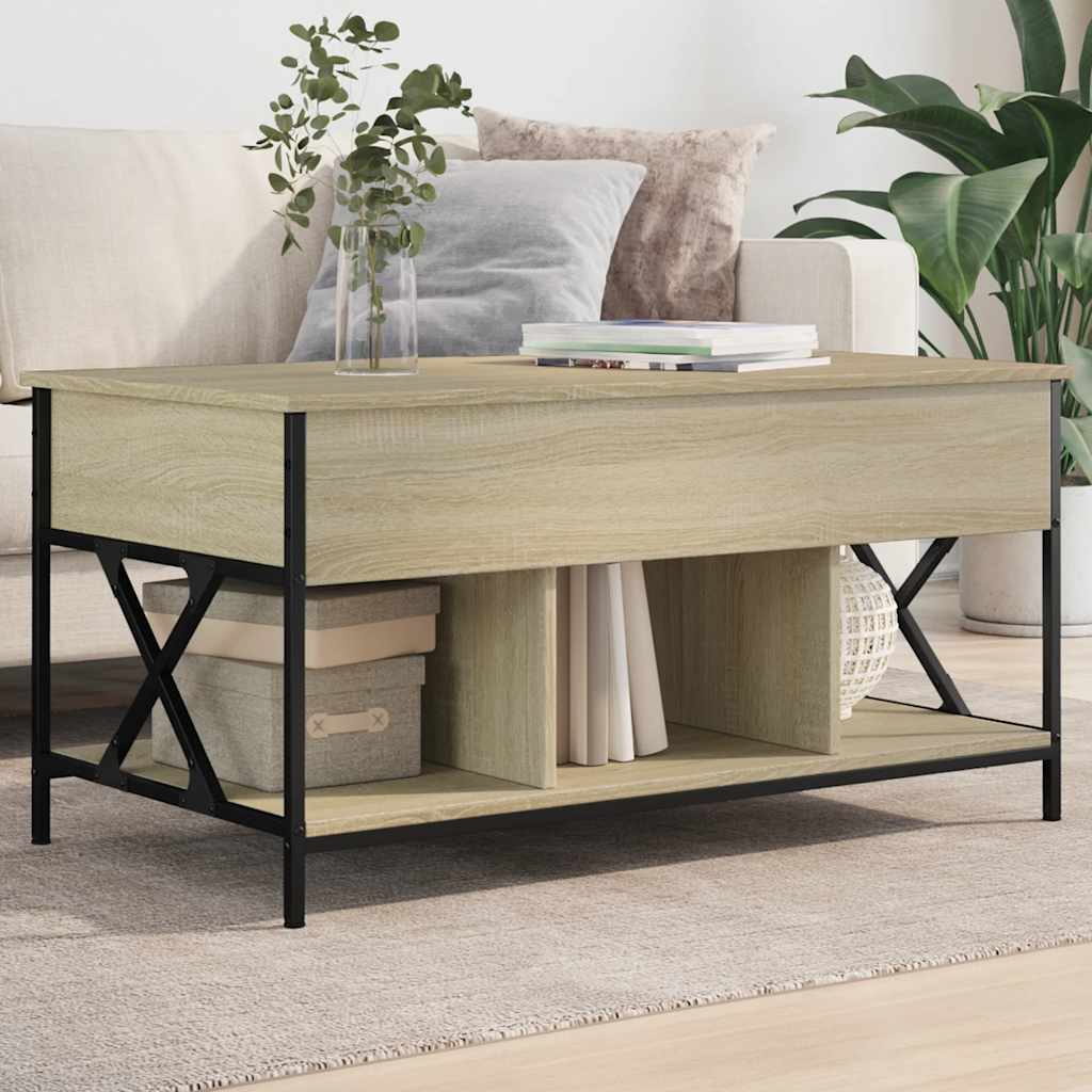Măsuță de cafea stejar sonoma 100x55x50 cm lemn prelucrat/metal GartenMobel Dekor