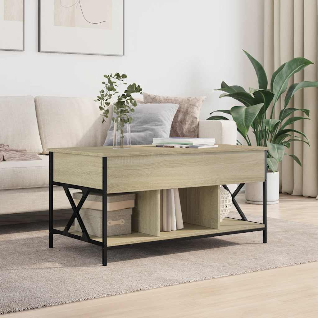 Măsuță de cafea stejar sonoma 100x55x50 cm lemn prelucrat/metal GartenMobel Dekor