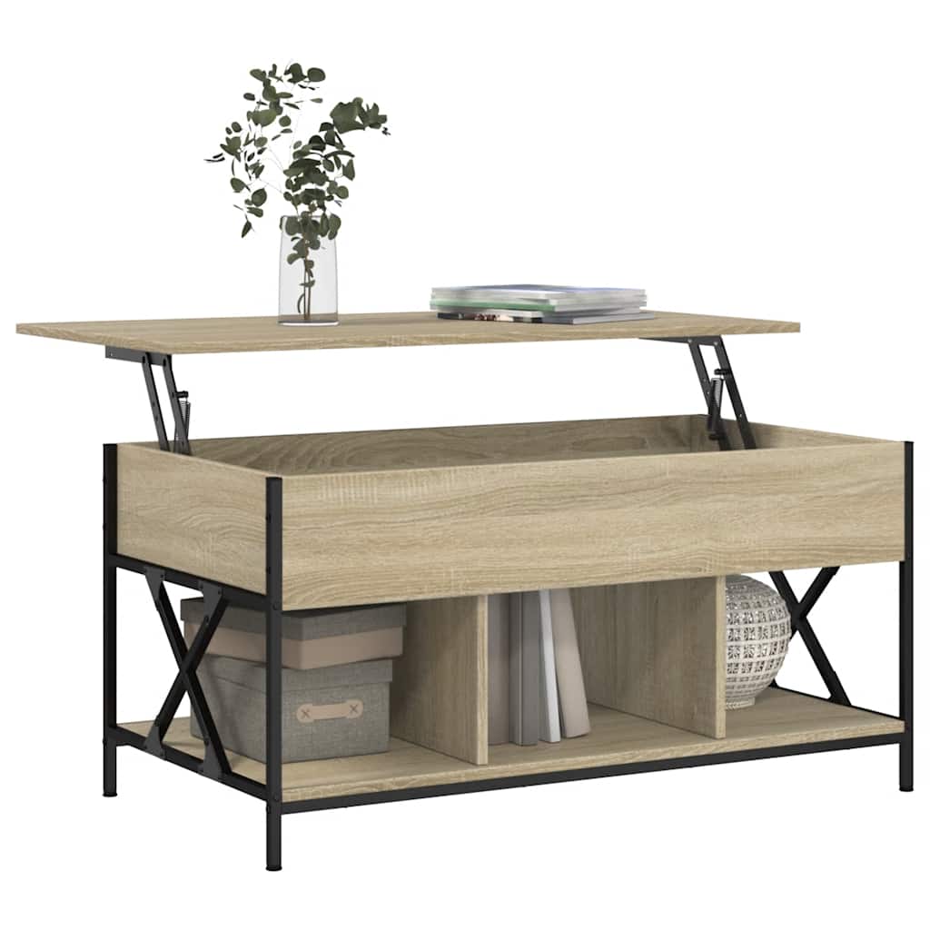 Măsuță de cafea stejar sonoma 100x55x50 cm lemn prelucrat/metal GartenMobel Dekor