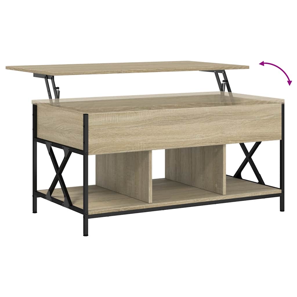 Măsuță de cafea stejar sonoma 100x55x50 cm lemn prelucrat/metal GartenMobel Dekor