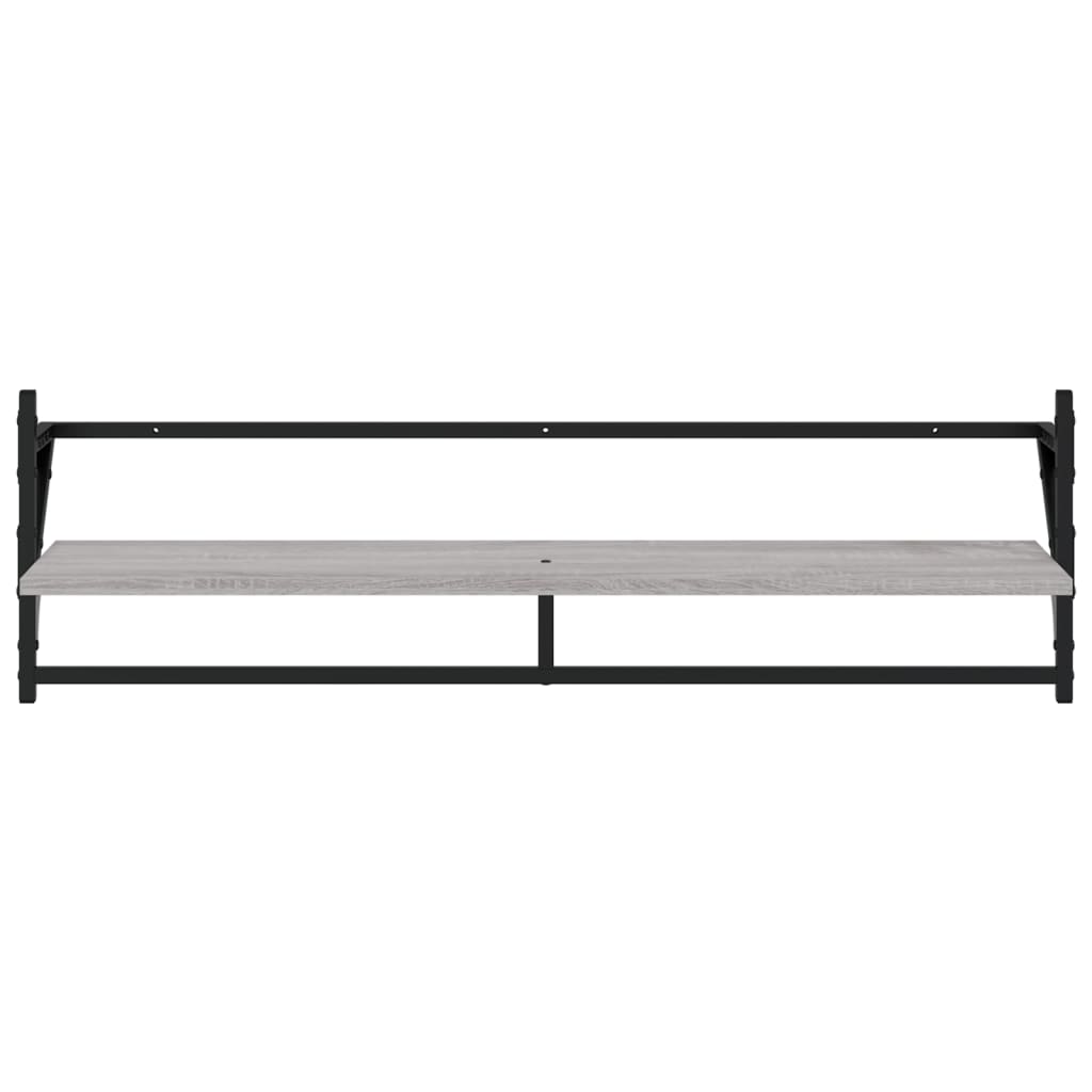 Set rafturi perete cu bare, 6 buc., gri sonoma, lemn prelucrat GartenMobel Dekor