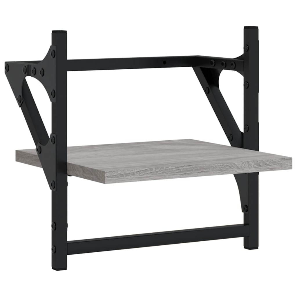 Set rafturi perete cu bare, 6 buc., gri sonoma, lemn prelucrat GartenMobel Dekor