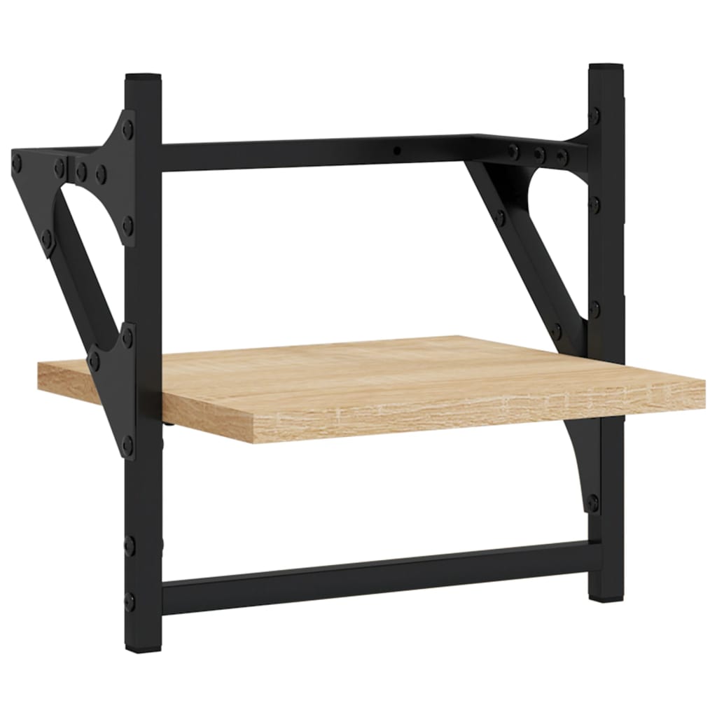 Set rafturi perete cu bare, 6 buc. stejar sonoma lemn prelucrat GartenMobel Dekor
