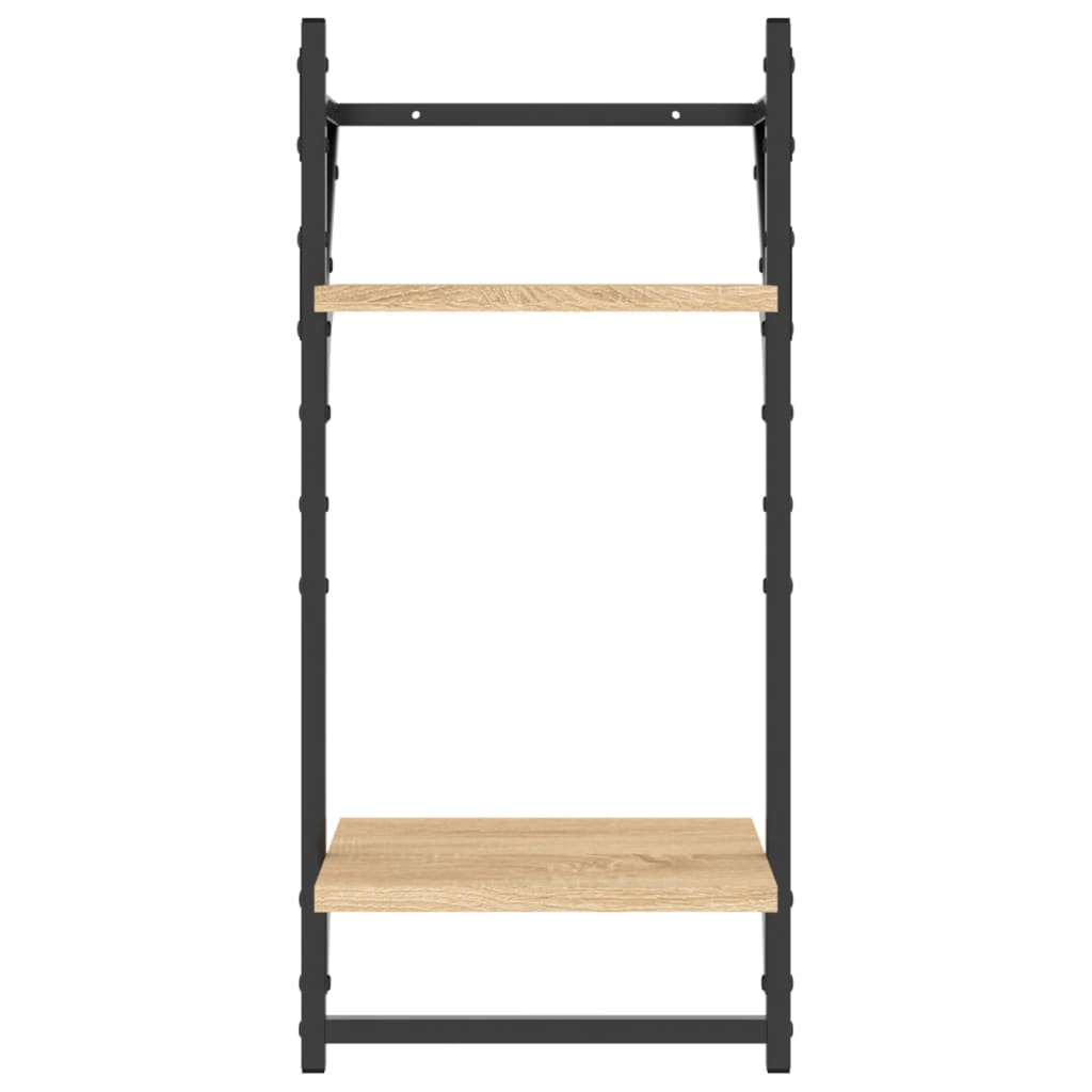 Set rafturi perete cu bare, 6 buc. stejar sonoma lemn prelucrat GartenMobel Dekor