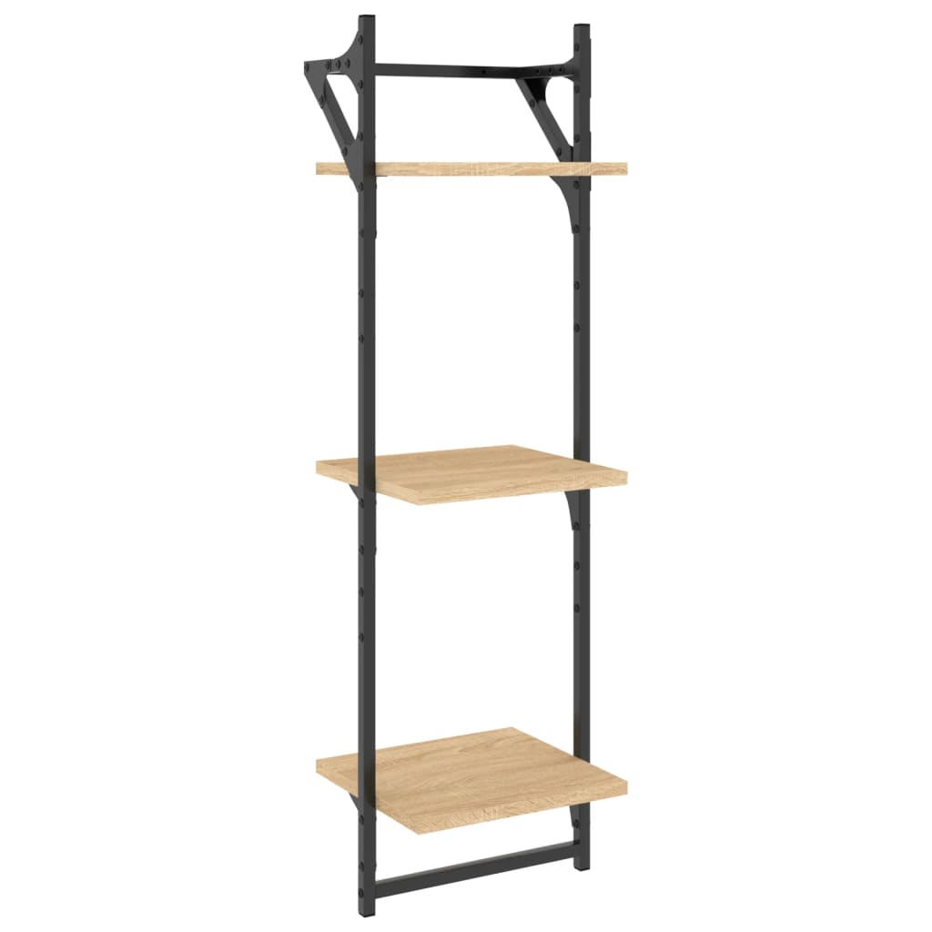 Set rafturi perete cu bare, 6 buc. stejar sonoma lemn prelucrat GartenMobel Dekor