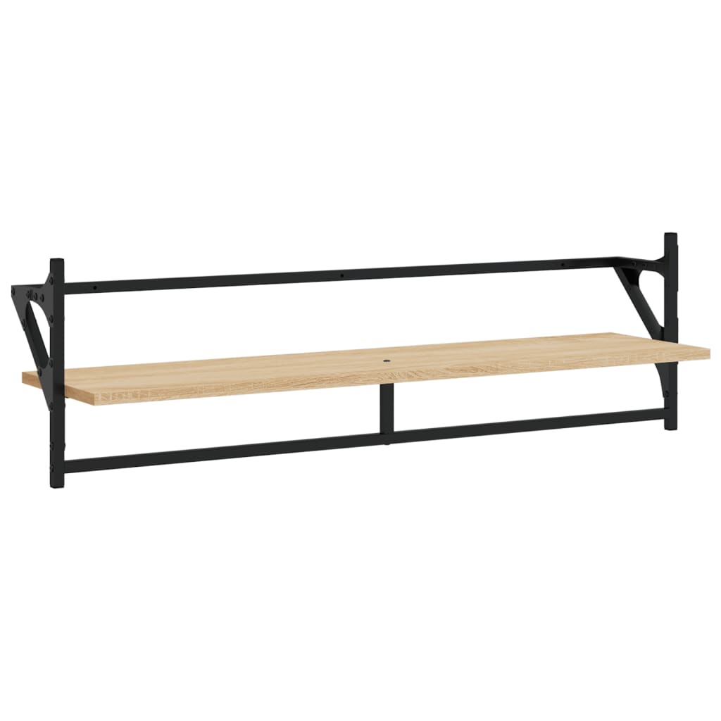 Set rafturi perete cu bare, 6 buc. stejar sonoma lemn prelucrat GartenMobel Dekor