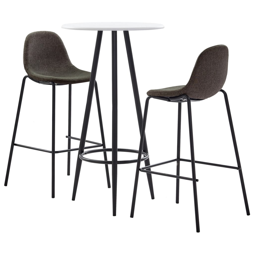 Set de bar, 3 piese, gri închis, material textil GartenMobel Dekor