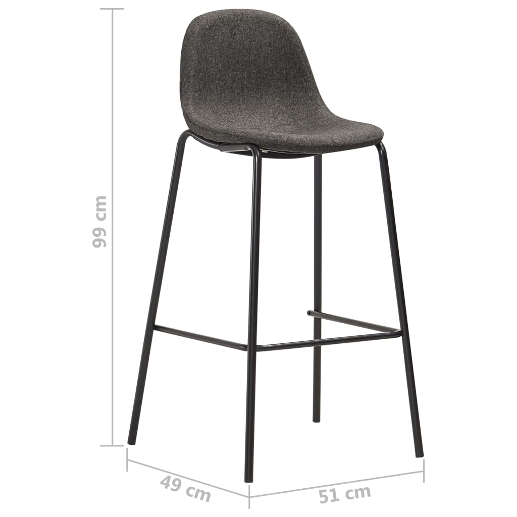 Set de bar, 3 piese, gri închis, material textil GartenMobel Dekor