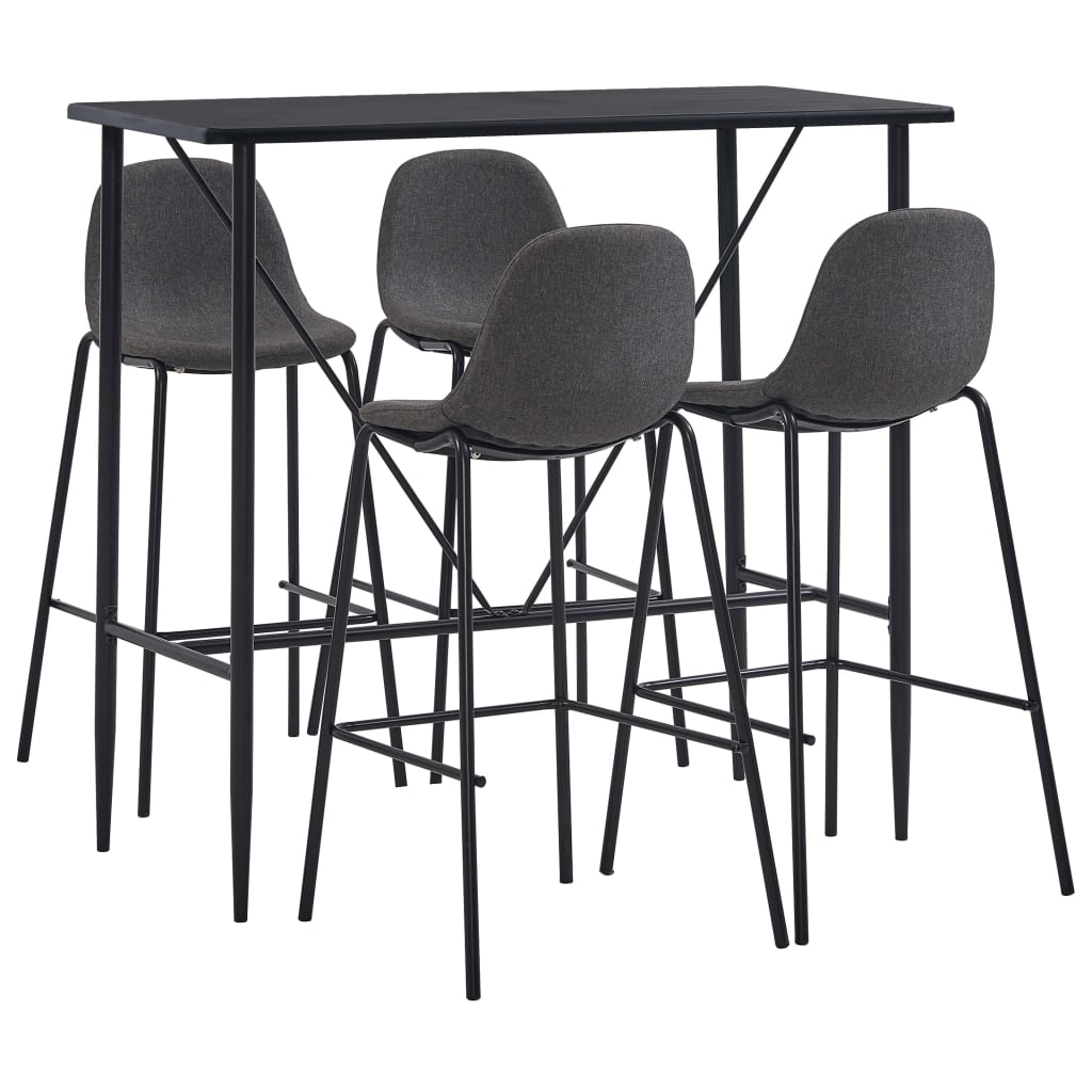 Set mobilier de bar, 5 piese, gri închis, material textil GartenMobel Dekor