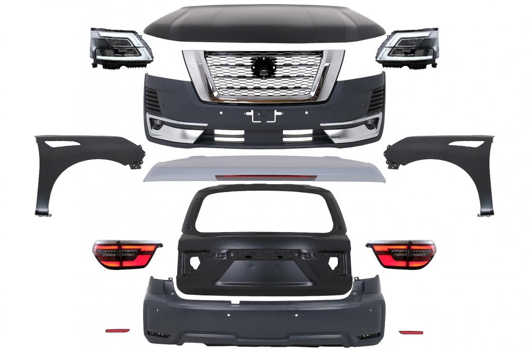 Pachet Exterior Complet Nissan Patrol Y62 (2015-2019) Conversie la 2020 Design Performance AutoTuning