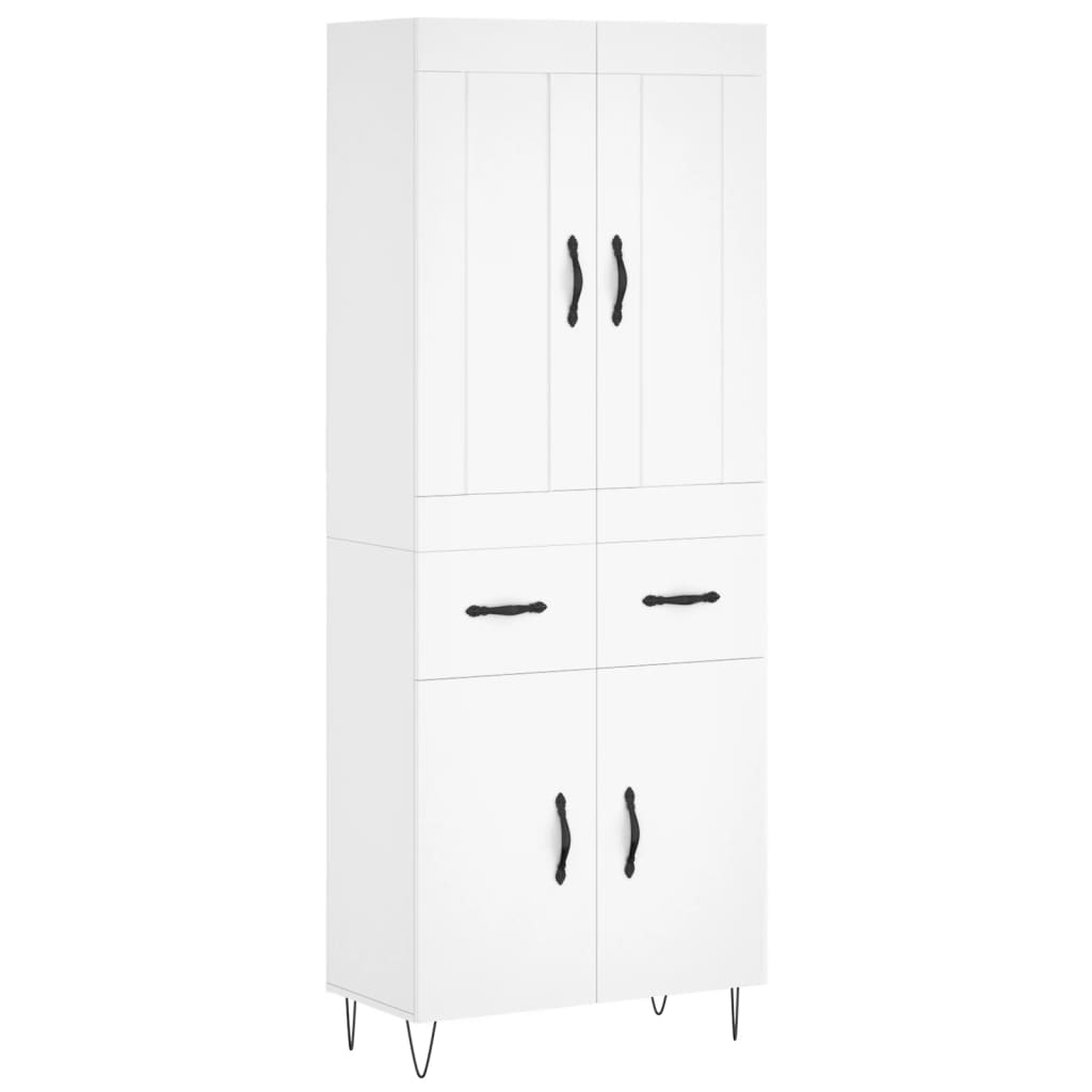 Dulap înalt, alb, 69,5x34x180 cm, lemn compozit GartenMobel Dekor
