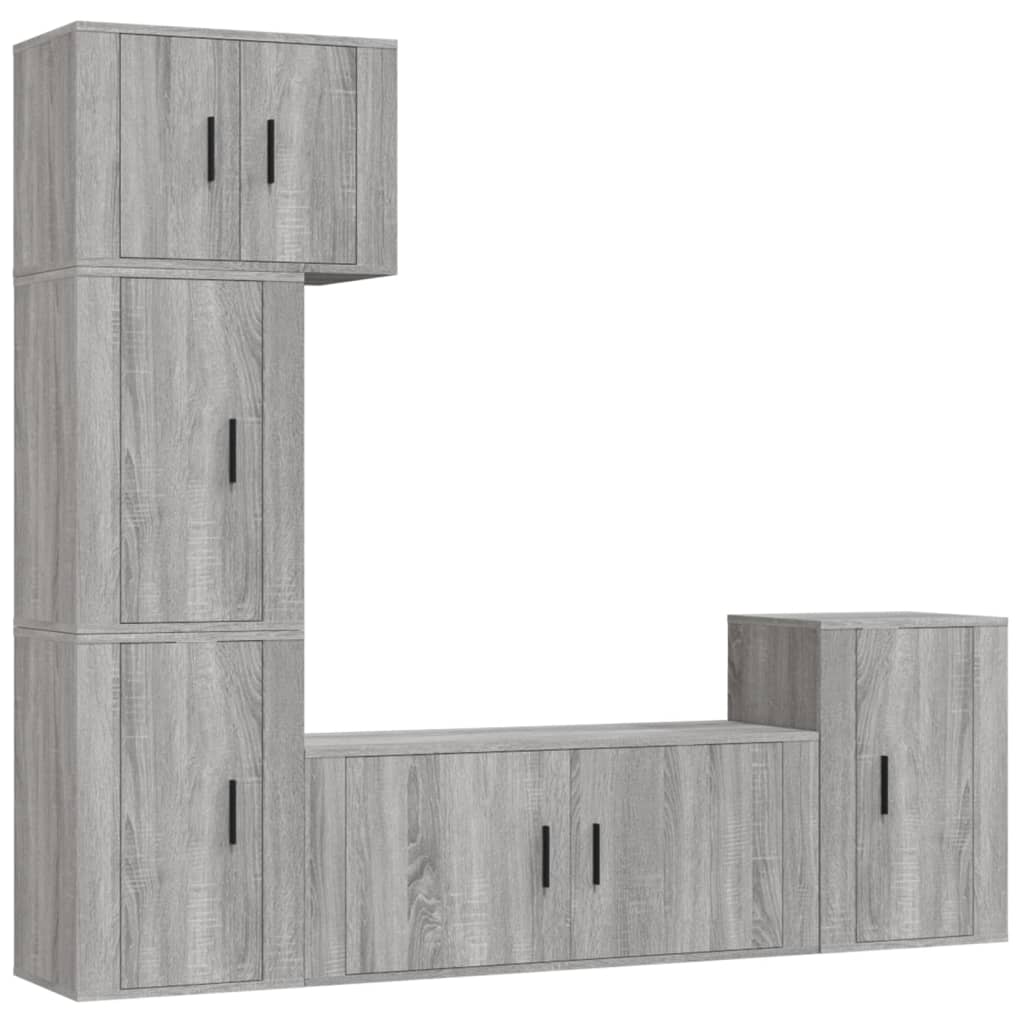 Set dulapuri TV, 5 piese, gri sonoma, lemn prelucrat GartenMobel Dekor