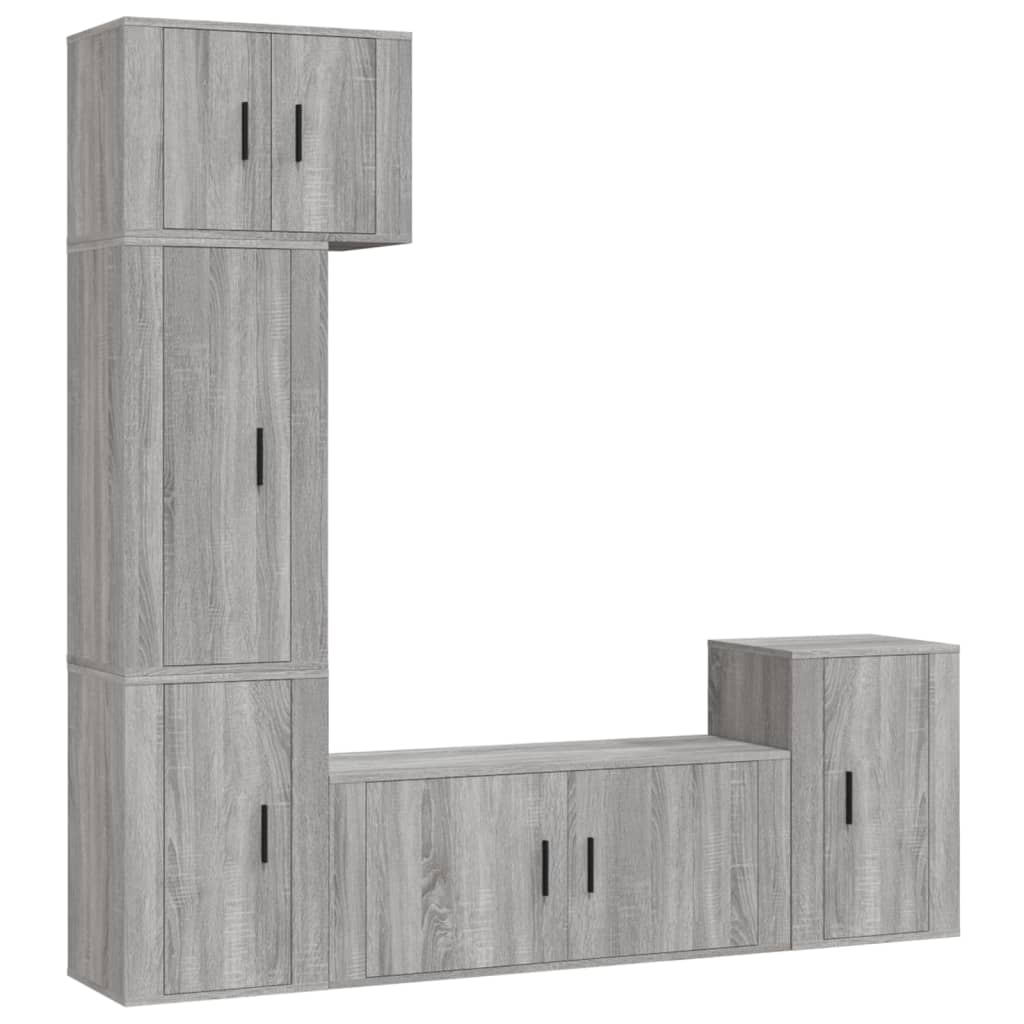Set dulapuri TV, 5 piese, gri sonoma, lemn prelucrat GartenMobel Dekor