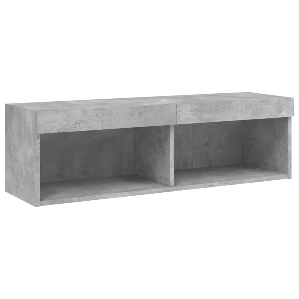 Unități TV de perete cu LED-uri 5 piese gri beton lemn compozit GartenMobel Dekor